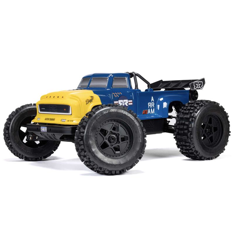 Arrma 1/8 NOTORIOUS 6S 4X4 RTR Brushless Stunt Truck Blue/Yellow